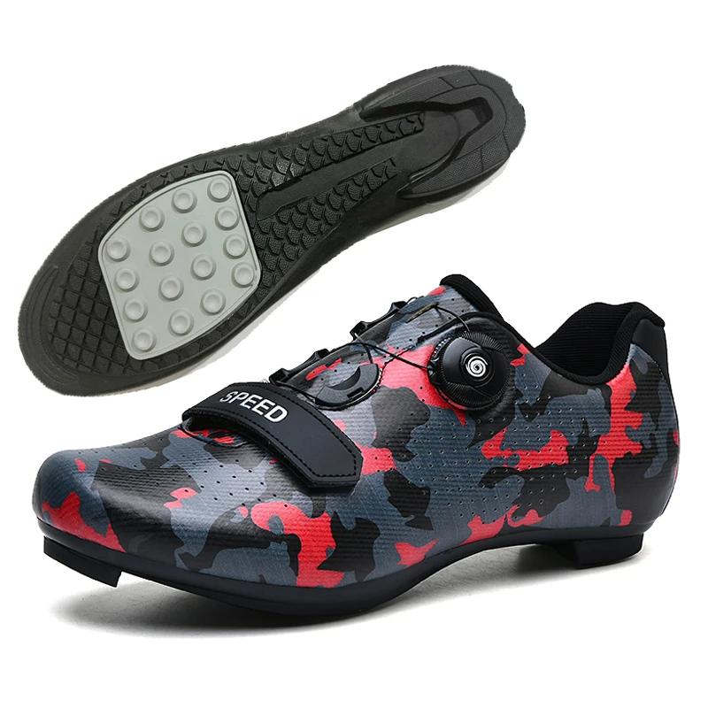 Men Cycling Shoes Outdoor Rubber Flat-Bottomed Lockless Bicycle Sports Women Road Racing Shoes Unisex MTB Cycling Shoes