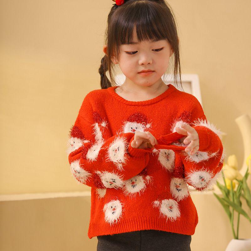 

2024 Knitted CHILDREN S Clothing Pullover Christmas Sweater Light gray 100