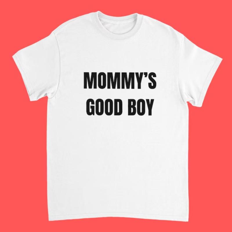 Camisetas Divertidas Unisex con Estampado MOMMYs Good Boy Tops Casuales de Calle Unisex Día de Verano Primavera Memes