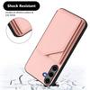 For Samsung Galaxy S25+ Case Card Holder Kickstand Skin-Touch Phone Cover with Wrist Strap
