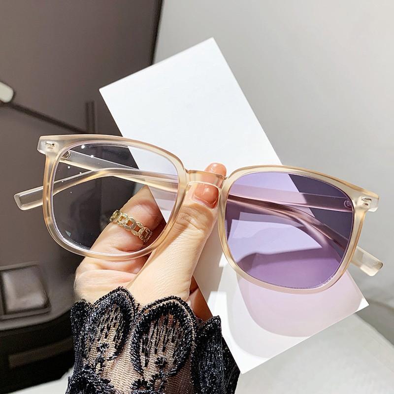Internet Celebrity Without Makeup, Big Frame, Big Face, Small Glasses Frame, Men's Myopia Glasses, Women's Anti-blue Light Color-changing Glasses