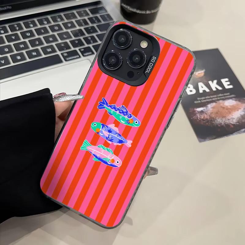 

Sardines Color Fish Funny Pattern Phone Case For iPhone 17 Pro Max 16 15 Pro 14 13 Mini 12 11 XR XS 17Air Plus Hard Matte Cover iPhone 15 Plus