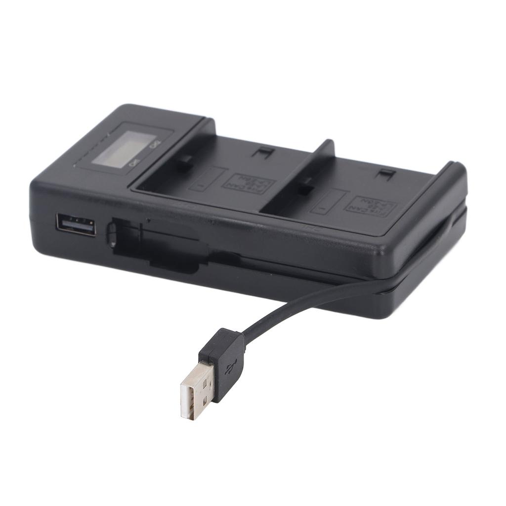 Dual Slot Camera Battery Charger Professional Efficient USB Camera Battery Charger with LED Display for LP E6 E6NH