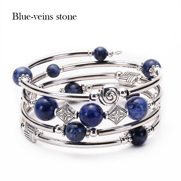 Bohemian Style Natural Turquoise Wrap Bracelet for Women - Multilayer Design