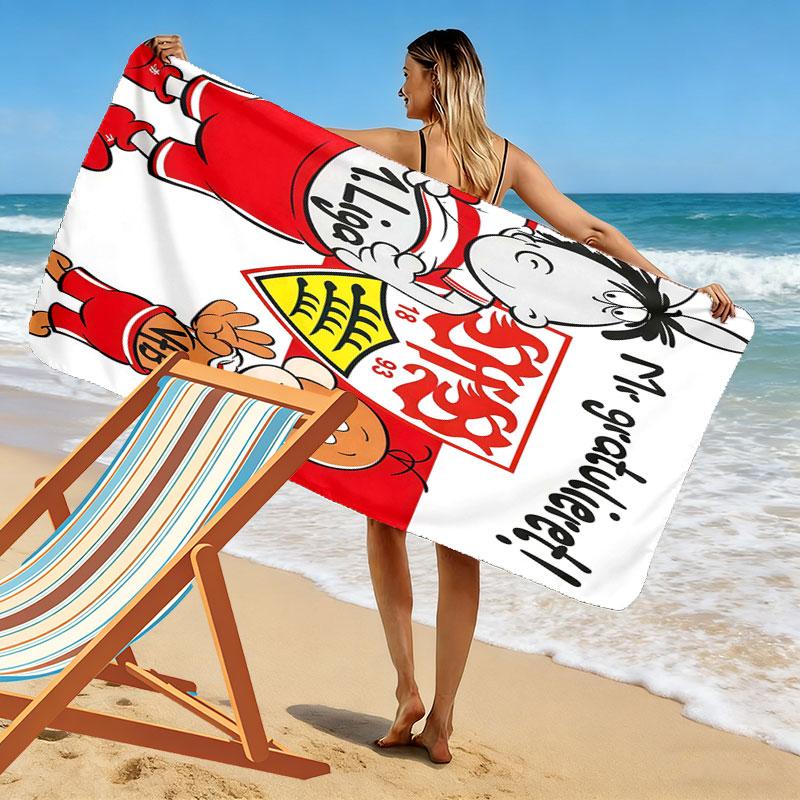 Stuttgart Power Print Beach Towel, Large Soft Quick Dry Towel for Beach Camping Swimming