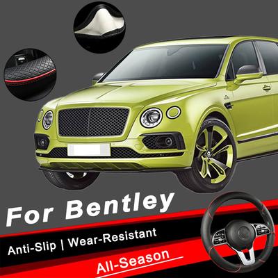 Para Bentley Serie 38cm Cubierta de Volante de Cuero para Coche - Antideslizante, Resistente al Desgaste, Todas las Estaciones, Universal | Cubre Volante Auto