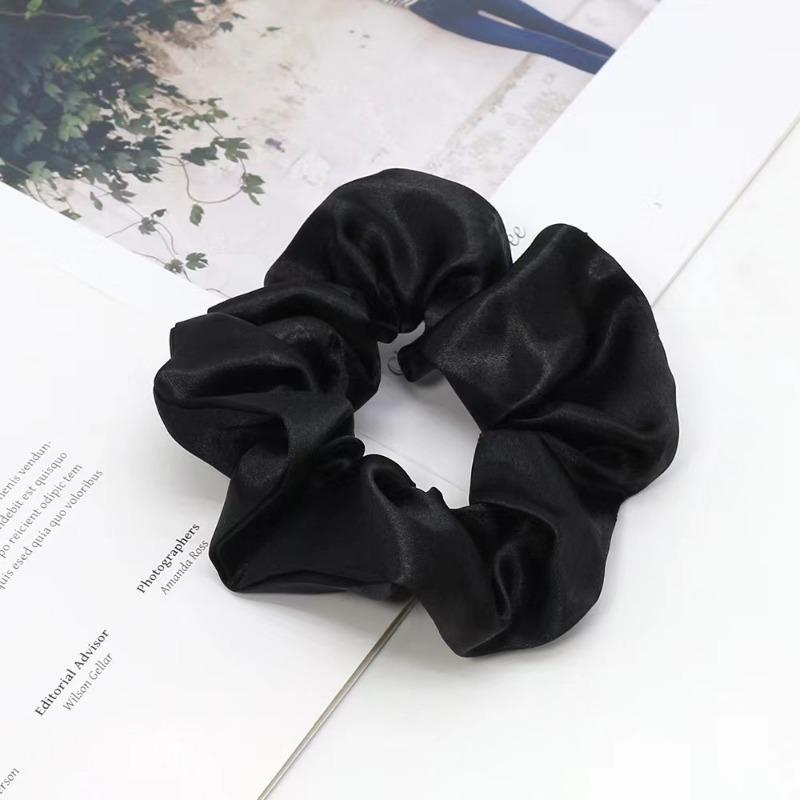 

Женская шелковая резинка для волос, эластичная ручная работа, многоцветная резинка для волос, держатель для хвоста, повязка на голову, аксессуары для волос 1pc чёрный