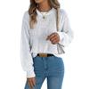 European American Style Solid Plaid Long Sleeve Pullover Sweater Women