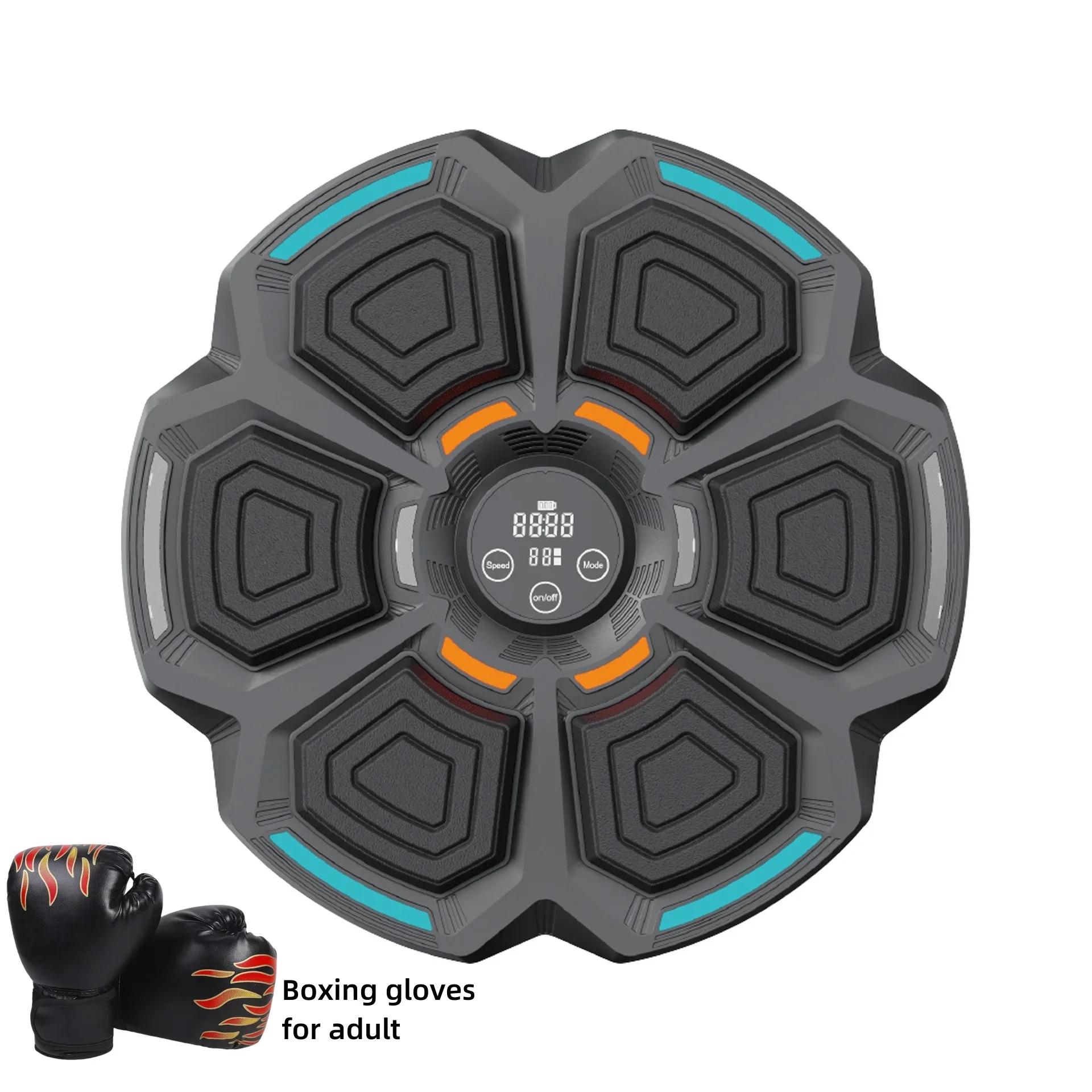Nueva máquina de boxeo con música, equipo de entrenamiento de boxeo, juego de boxeo inteligente Link para niños y adultos, equipo de ejercicio para el hogar plus Adult gloves
