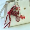 Yogodlns Trendy Leopard Print Mini Purse Keychain Bag Pendant Accesories for Backpack Maillard Braid Rope Charm Decor Accessories
