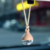 2Pcs Empty Car Air Freshener Pendant Perfume Glass Bottle With Wooden Caps Refillable Car Essential Oil Diffuser Bottle Car Pendant