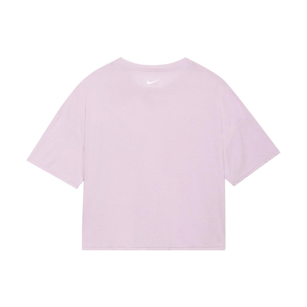 Nike Dri-Fit Loose Fit Cropped Short Sleeve T-Shirt Women Tops Pink DC7190-576