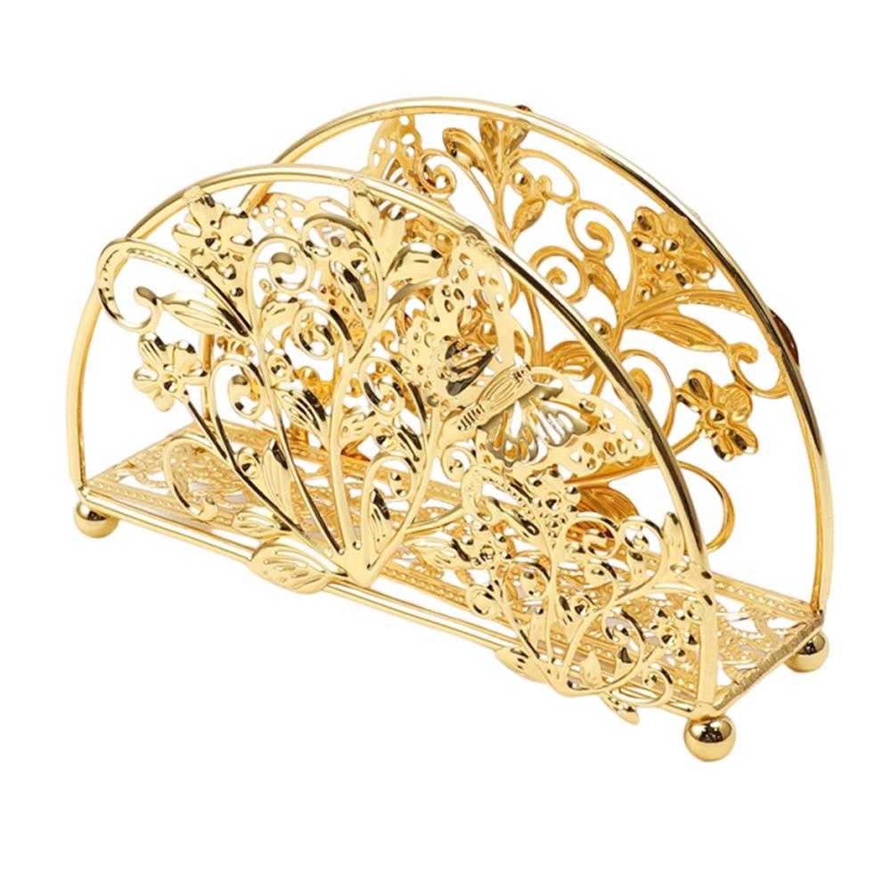 Hollowed-out Design Metal Napkin Holders Flowers&Leaves Tissue Storage Rack  Countertops