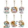 6 Pieces Diamond Art Keychain Kit DIY Handmade Painting Craft Kit 5D Mosaic Art Diamond Painting Special Shape Diamond Keychain Accessories Bag