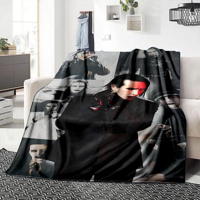 Marilyn Manson Performance Blanket Soft Throw Blanket For Home Bedroom Bed Sofa Travel Office Solid Christmas Blanket