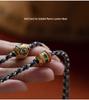 Tibetan Style Woven Thangka Pendant Necklace with Buddha Amulet and Six-Syllable Mantra.