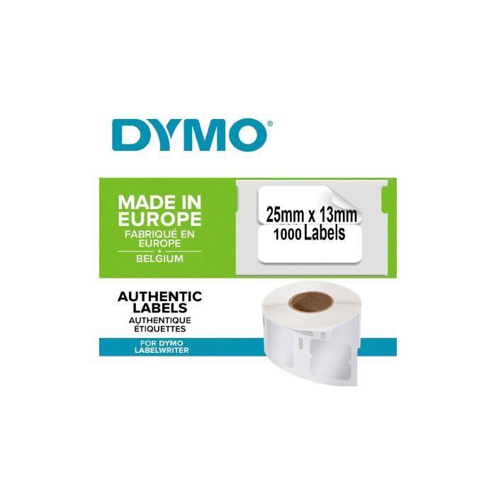 Etiquettes Multi-usages DYMO LabelWriter - Boite de 1000 étiquettes 13x25mm - Adhésif semi-permanent