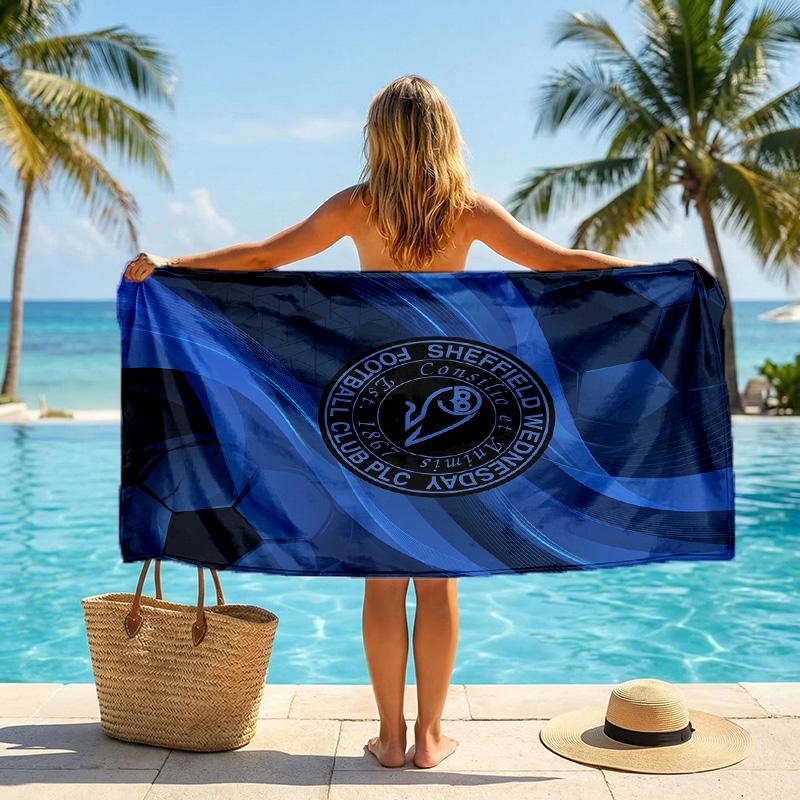 Asciugamano da Spiaggia Sheffield Wednesday Football Morbido Microfibra Asciugamano Estivo Asciugatura Rapida Assorbente per Spiaggia Piscina Viaggio