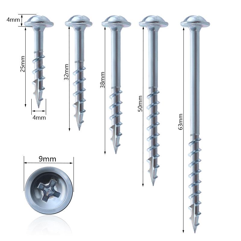 100Pcs Pocket Hole Screws Coated Cross Self Tapping Screw St4 Drive Screw Hole
