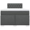 Vidaxl Letto Continentale Con Materasso, Grigio Scuro, 120X190Cm Tessuto