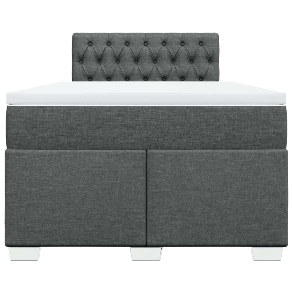Vidaxl Letto Continentale Con Materasso, Grigio Scuro, 120X190Cm Tessuto