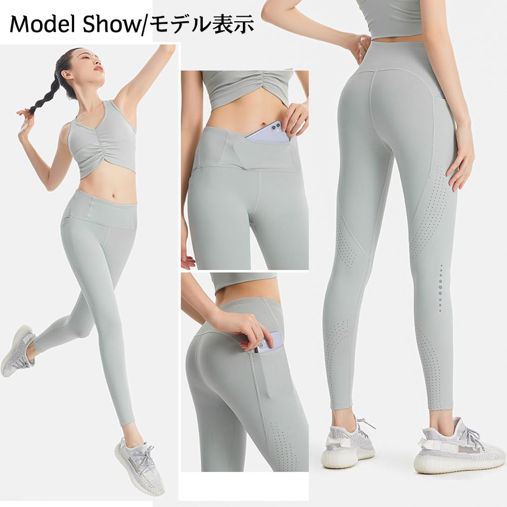 Yodilala Jogger and Running Size L Women's Pants, Quick-Drying, Sweat-Wicking, Breathable, Comfortable, Durable, Tear-Resistant, Women's Wear, Gray,