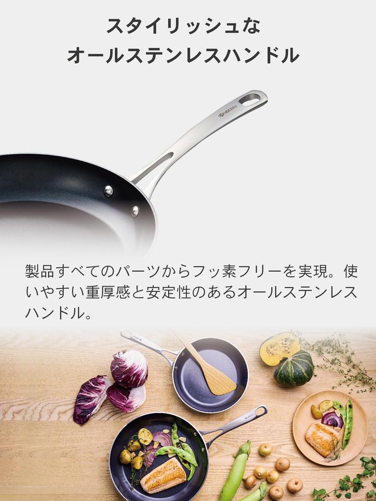 Kyocera Cerabrid Frying Pan 26cm with Frying Pan Protector Overseas Model Frying Pan IH Gas Compatible Oil Use Medium Heat or Lower Black Stainless