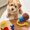 Haustier-Quietschie mit eingebautem Soundgerät Cartoon-Glühbirnen-Design Bissfeste Baumwollseil-Kauspielzeug Lindert Langeweile Interaktives Hundespielzeug