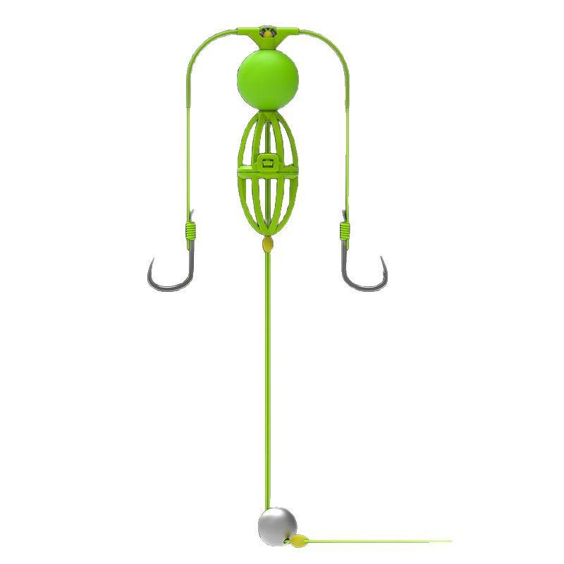 Anti-bottom Fishing Bighead Carp Barbed Double Hook with Pre-tied Leader