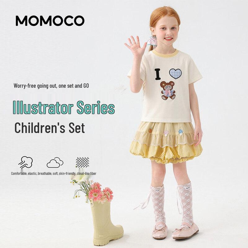 

Летний игривый комплект юбки для девочек MOMOCO 140