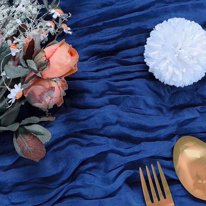 

10 шт. марлевая дорожка для стола в деревенском стиле для свадебного декора, арки, драпировки, свадебного детского душа, дня рождения, праздника, вечеринки, праздника 90X180cm озеро синий