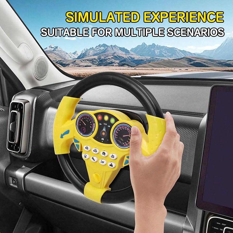 1pc Kids Simulated Driving Controller, Interactive Car Steering Wheel Toy, Educational Activity Gift, ABS Resin, Assorted Colors,No Batteries Included