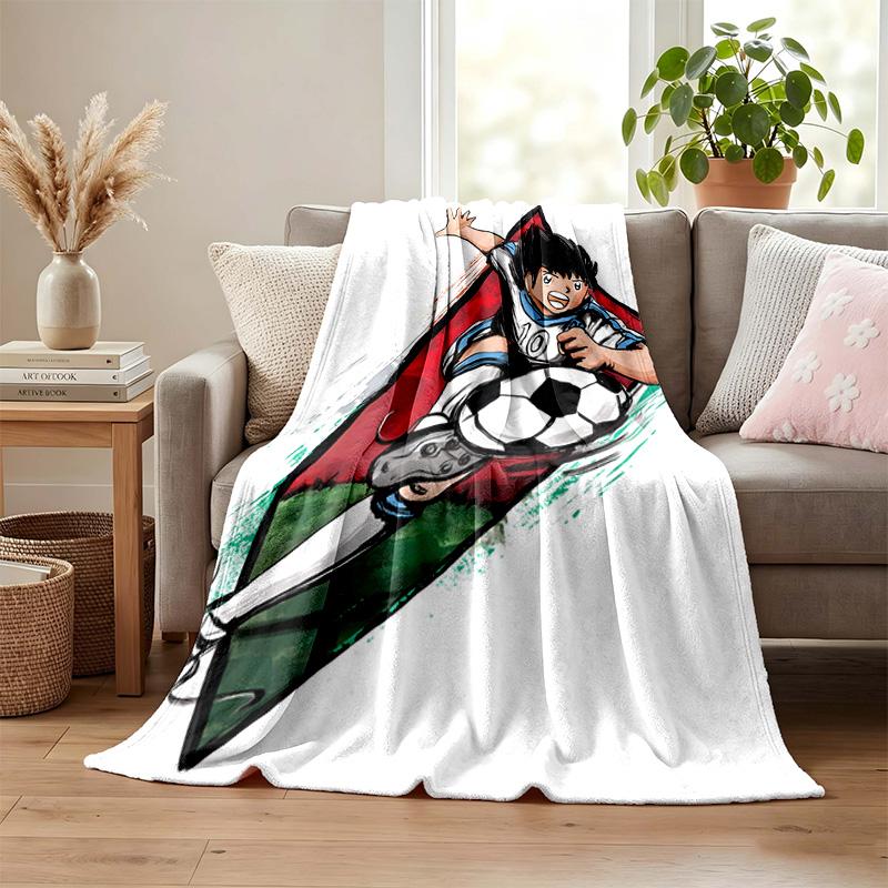 CAPTAIN TSUBASA Decke Flanelldecke Weiche Gemütliche Plüschdecke für Sofa Bett Leichte Heimdekoration