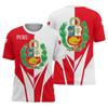 Customized Summer Casual Peru Emblem Graphic T-shirts Loose Men's Fashion E-Sports Jersey Short Sleeve Tops Fast Dry Streetwear