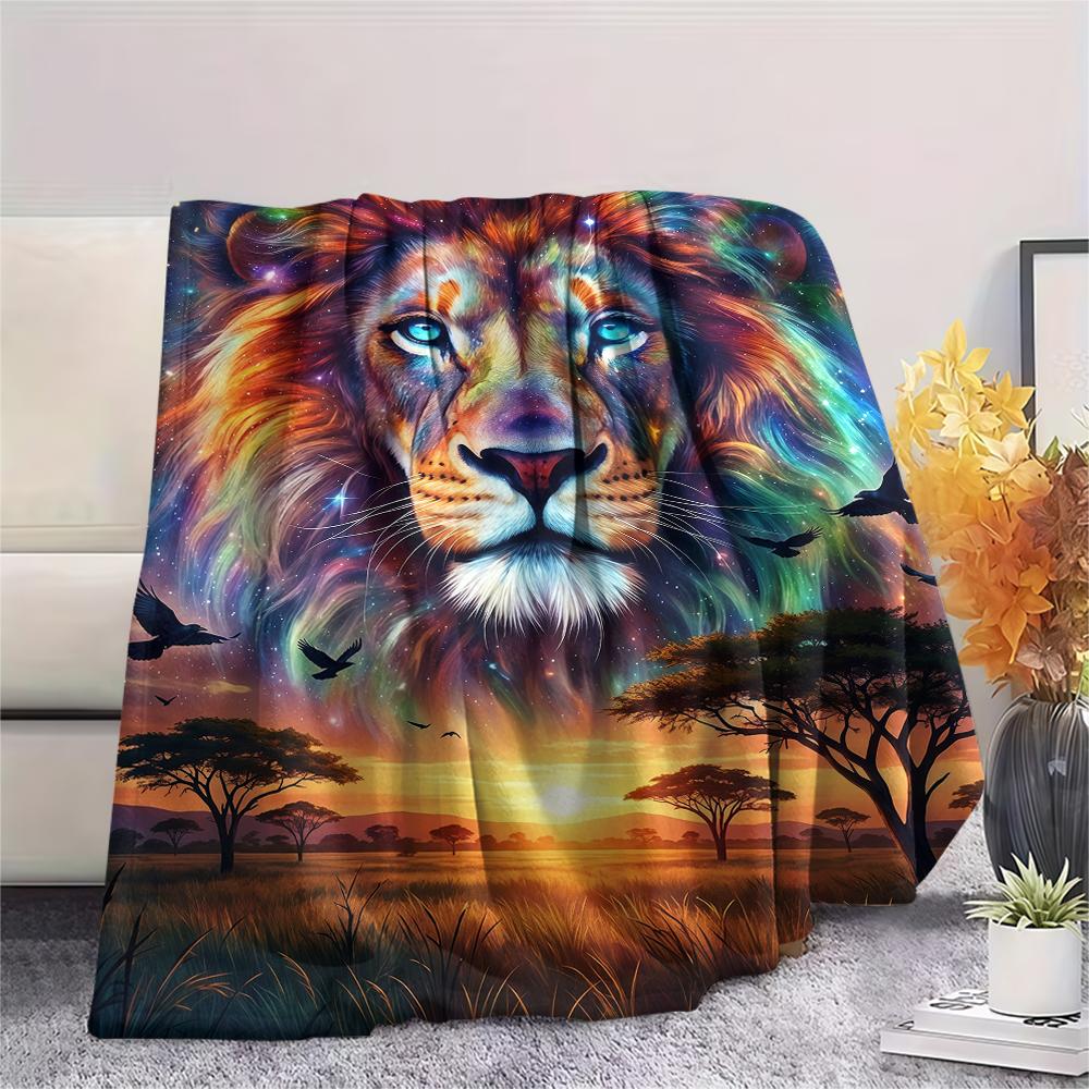 Aurora Sky Gorilla Unicorn OwlPrint Flannel Blanket,High quality Comfortable for All Seasons,Home Decor,Warmth and Comfort,Perfect for Christmas Gifts