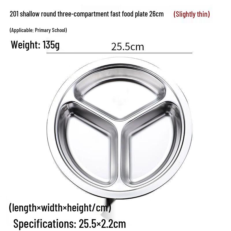 Jiakangming 304 Stainless Steel Divided Dinner Plates