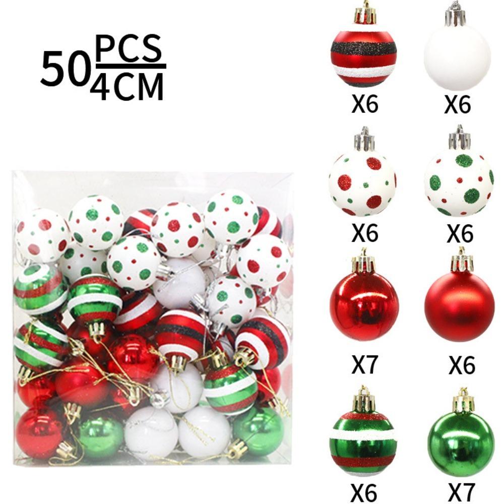 4cm Painted Christmas Ball Set Plastic Xmas Baubles Xmas Tree Hanging Gift Ball Christmas Decorations Xmas Ornament Ball