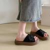 Plateau-Slipper Damen Sommer Außen Tragen Neue Runde Zehen Offene Zehen Kreuzriemen Lässig Rutschfest Strand Flip-Flops