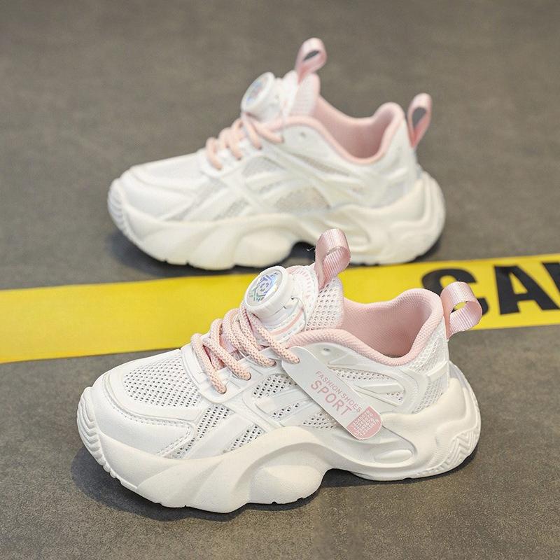 

New Style Sneakers with Twist Design, Girls Mesh Breathable Shoes 27 розовый