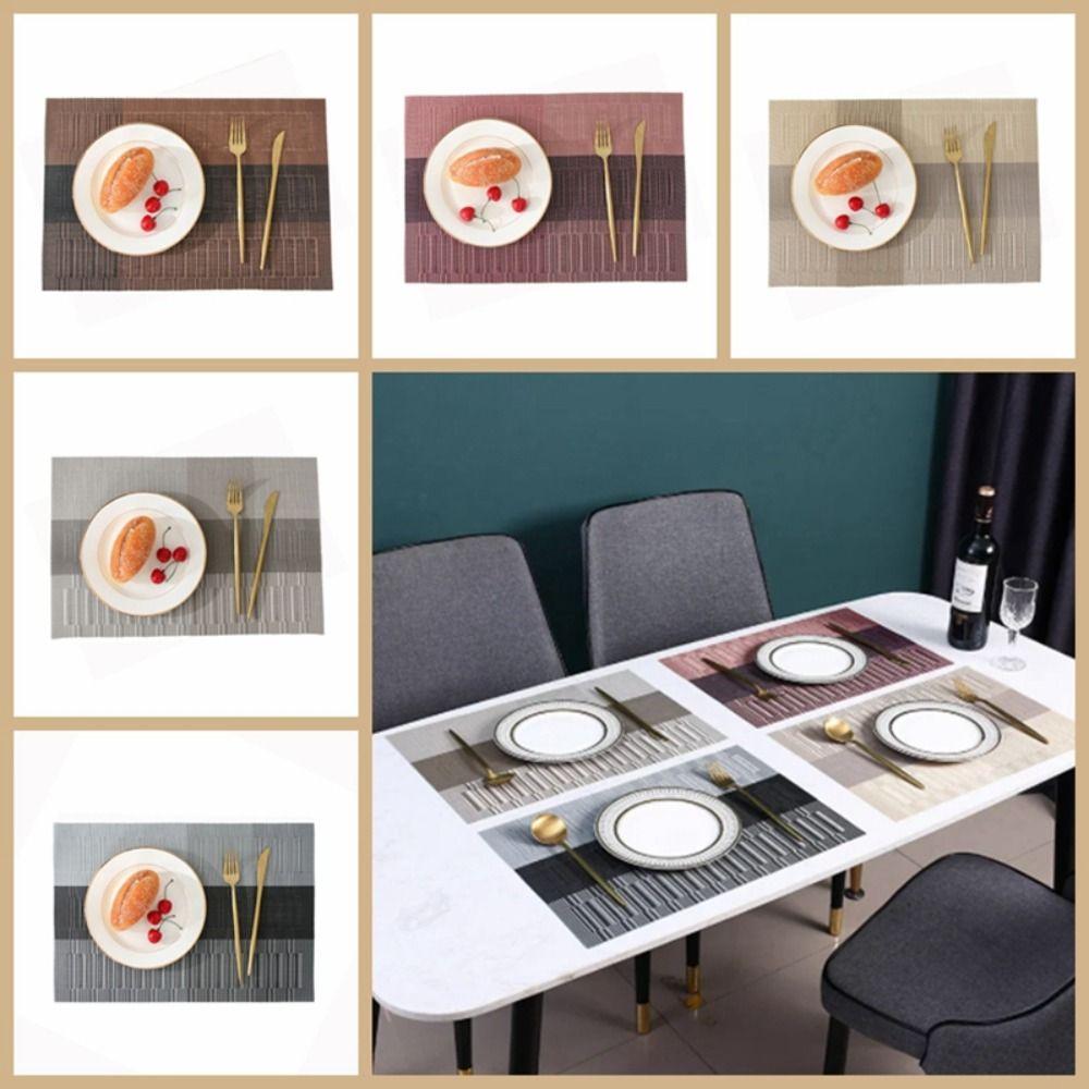 

Non-Slip Table Mat PVC Tableware Pad Cup Pad Rectangle Placemat Kitchen