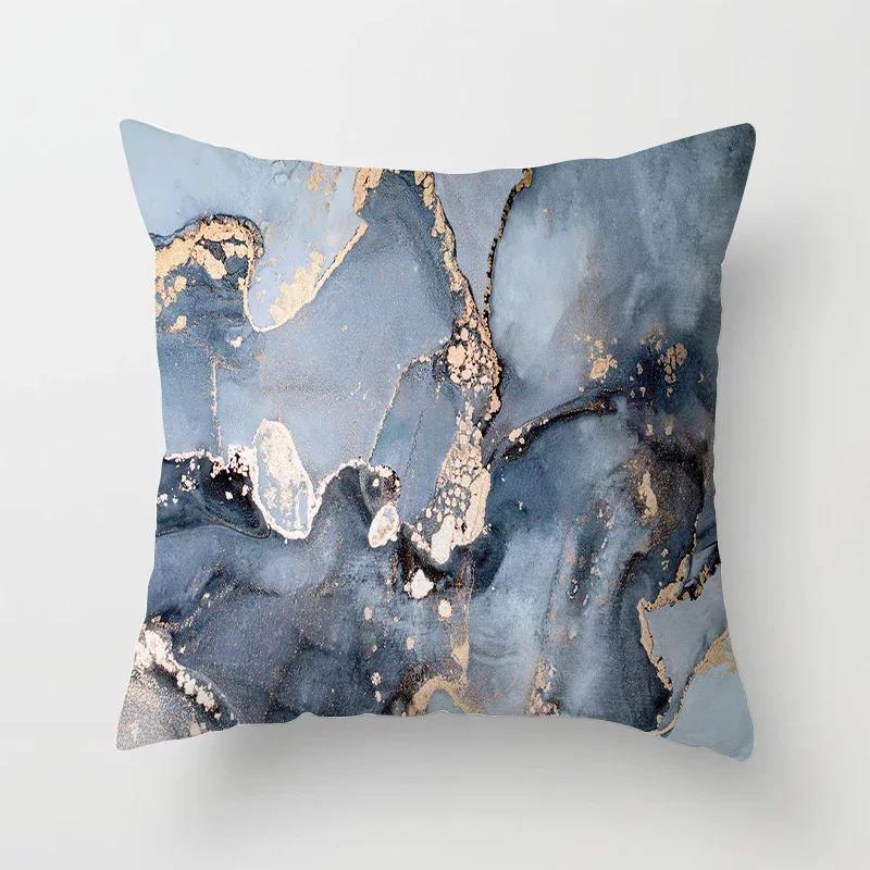 Home Decor Marine Marble Pattern Ative Pillowcase Polyester Cushion Cover  Pillow Sofa