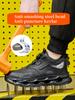 Waterproof Work Safety Shoes Men Women Indestructible Work Sneakers Protection Steel Toe Shoes Rotating Button Safety Boots