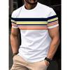 Men's Casual Crew Neck T-Shirt with Unique Digital Print - Breathable Polyester,Machine Washable,Summer-Ready,Non-Transparent,Re