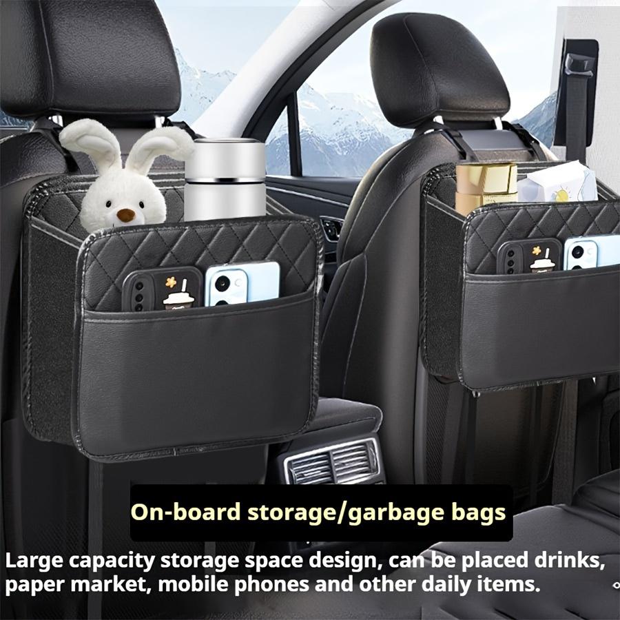 Large Capacity Car Seat Back Organizer with Multi-Pocket Storage, Built-In Garbage Bin, Car Storage