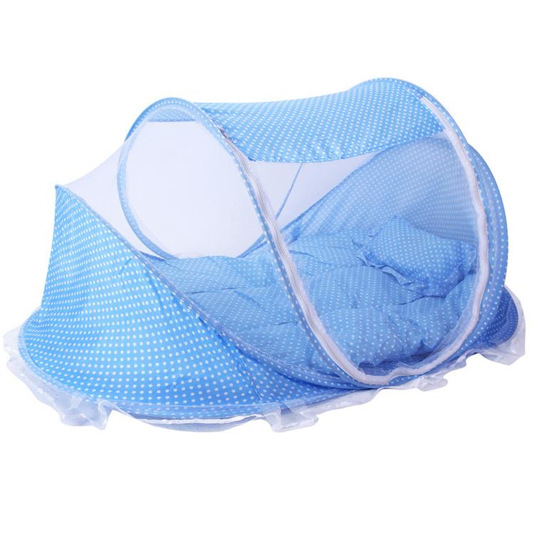 

4 шт. портативные складные детские сетки для новорожденных от 0 до 3 лет, кровать для сна, путешествия, детские москитные сетки None синий