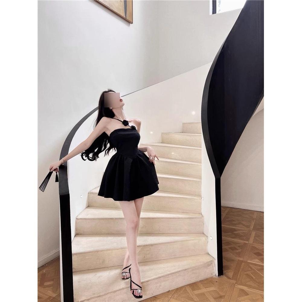 

Летний новый стиль топ-труба на шее юбка-пачка облегающее и тонкое платье в иностранном стиле женское XL