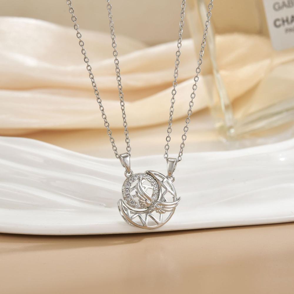 Magnetische Sonne Mond Partner Halskette Modisch Vielseitig Hochwertiges Geschenk für Beste Freunde Liebhaber