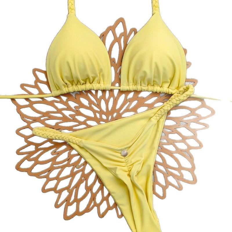 New multi-color printed straps sexy T-bikini swimsuit