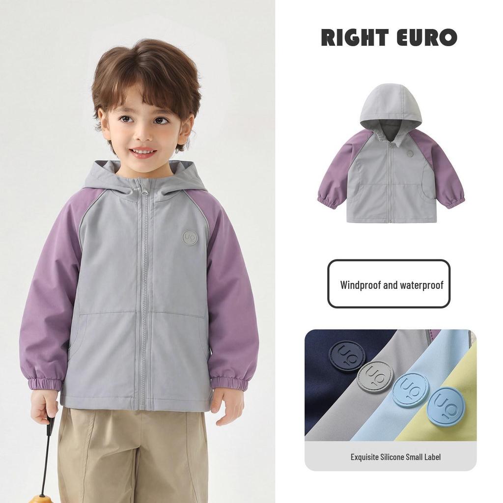 Europäische Jungen-Bergsteigerjacke - Frühjahr 2026 Neue Trendige Kinder-Outdoor-Jacke für Kleinkinder und Kinder