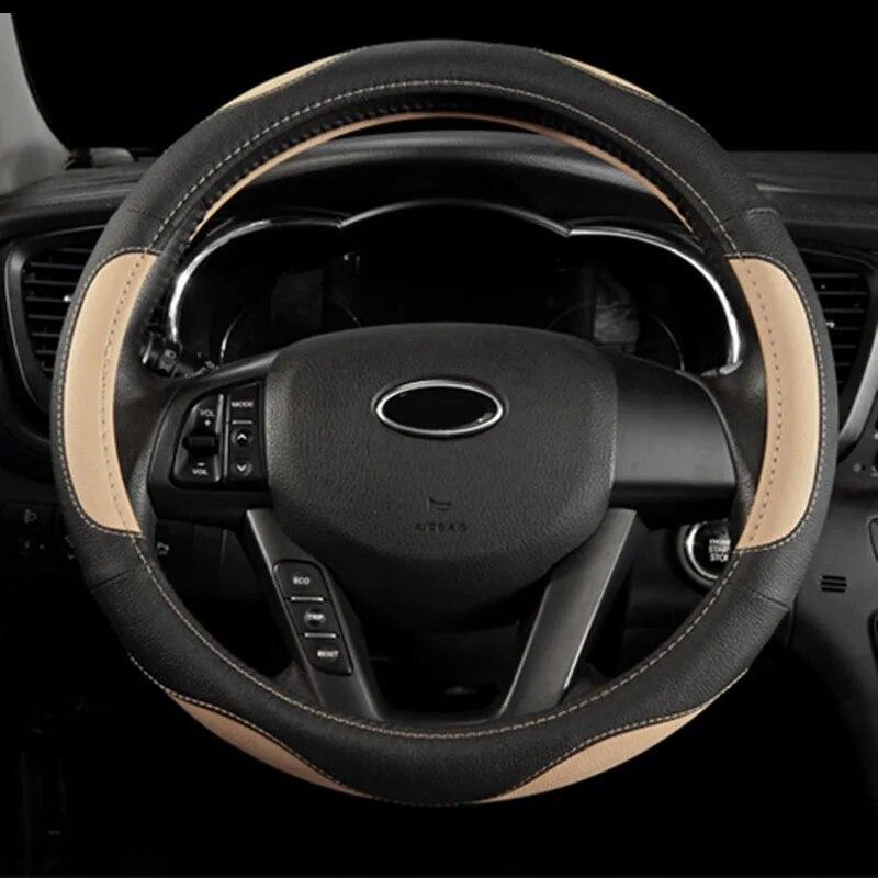DERMAY Universal 38cm PU Leather Car Steering Wheel Cover for Ford Focus 2 3 BMW E46 E39 Volkswagen Toyota Chevrolet Cruze Opel